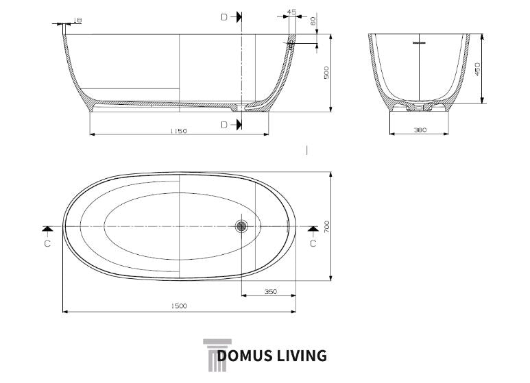 Domus Living Diana Freestanding Bath