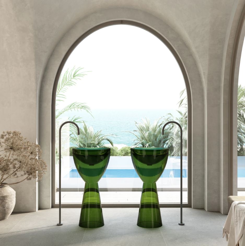 Cassa Design Wow Pedestal Translucency Resin Stone Basin