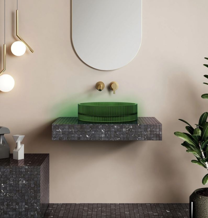 Cassa Design Wow V-Groove Translucency Resin Stone Basin