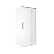 Euro Frameless Hinged Shower Screen 1170 x 870 Front & Return Brushed Brass