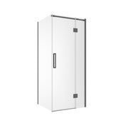 Euro Frameless Hinged Shower Screen 1170 x 870 Front & Return Black