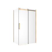 Euro Frameless Sliding Shower Screen Front & Return 1170 Brushed Brass