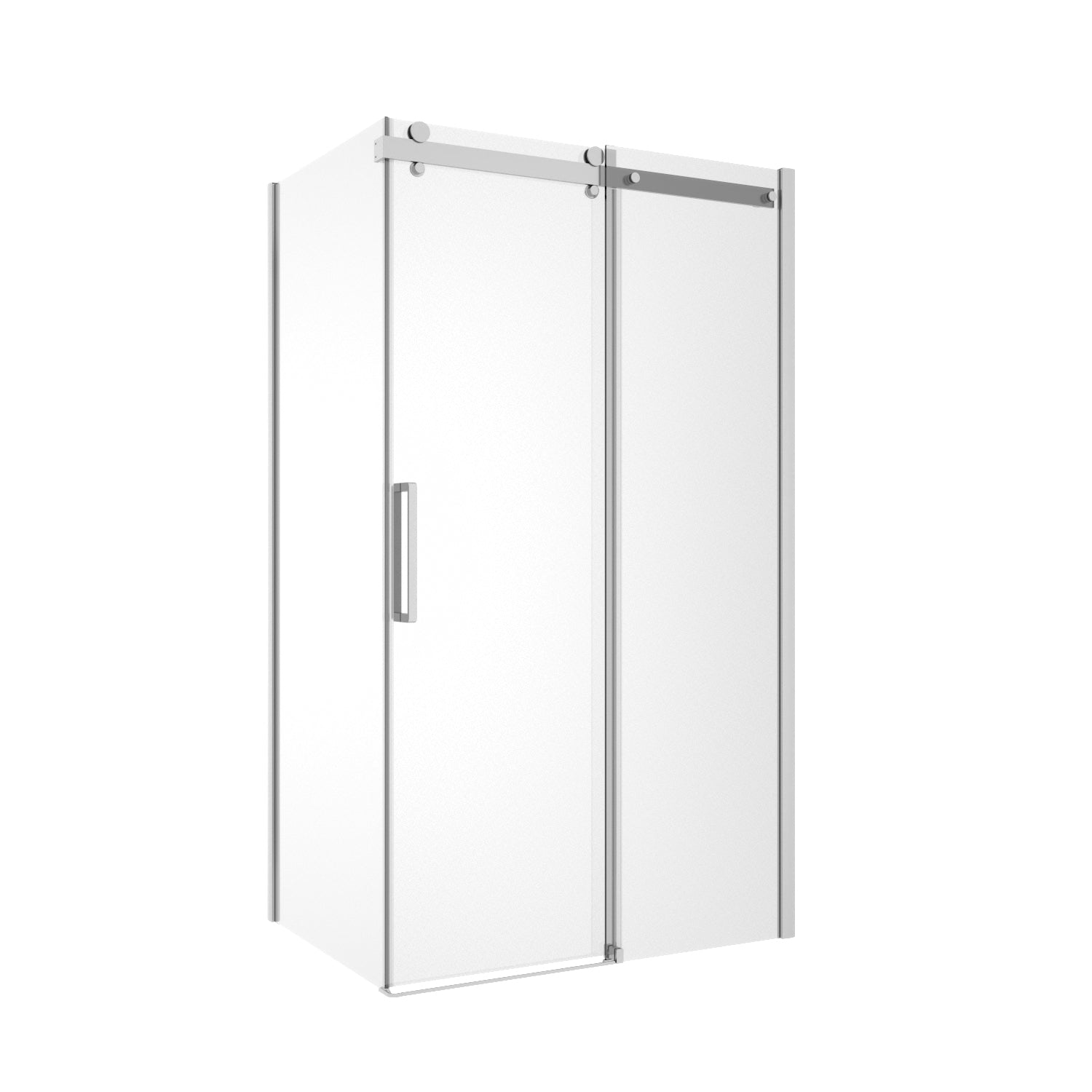 Frameless Sliding Shower Screen Front & Return 1170 Black