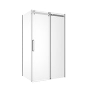 Frameless Sliding Shower Screen Front & Return 1170 Silver