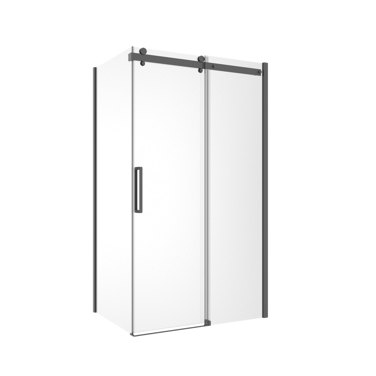 Frameless Sliding Shower Screen Front & Return 1170 Black