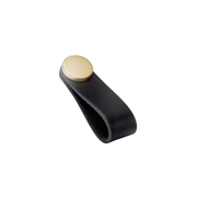 Momo Flexa Leather Pull 70mm in Black with Brass Buttons