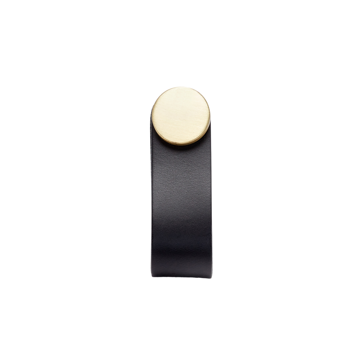 Momo Flexa Leather Pull 70mm in Black with Brass Buttons - view 2