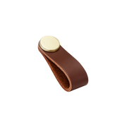 Momo Flexa Leather Pull 70mm in Dark Brown with Brass Buttons