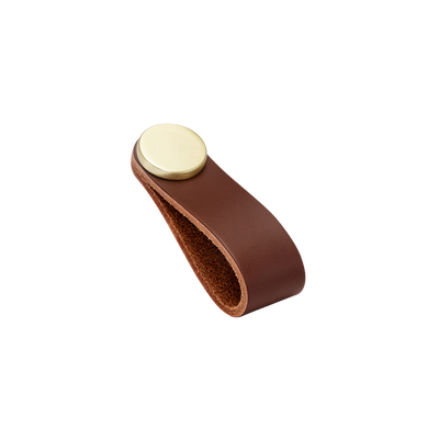 Momo Flexa Leather Pull 70mm in Dark Brown with Brass Buttons