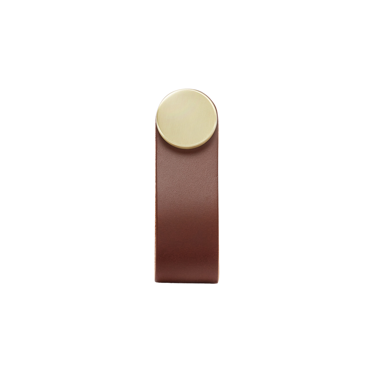 Momo Flexa Leather Pull 70mm in Dark Brown with Brass Buttons - view 2