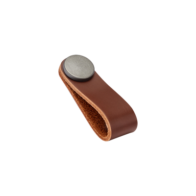 Momo Flexa Leather Pull 70mm in Dark Brown with Pewter Buttons