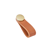 Momo Flexa Leather Pull 70mm in Light Tan with Brass Buttons
