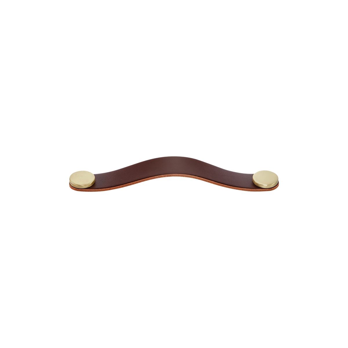 Momo Flexa Leather D Handle 160mm in Dark Brown with Brass Buttons - view 2