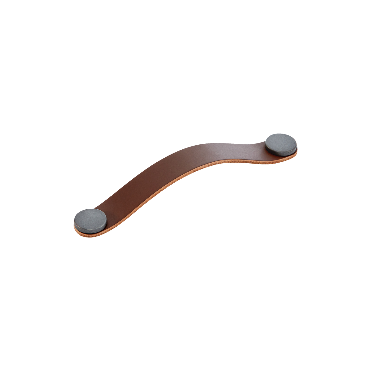 Momo Flexa Leather D Handle 160mm in Dark Brown with Pewter Buttons