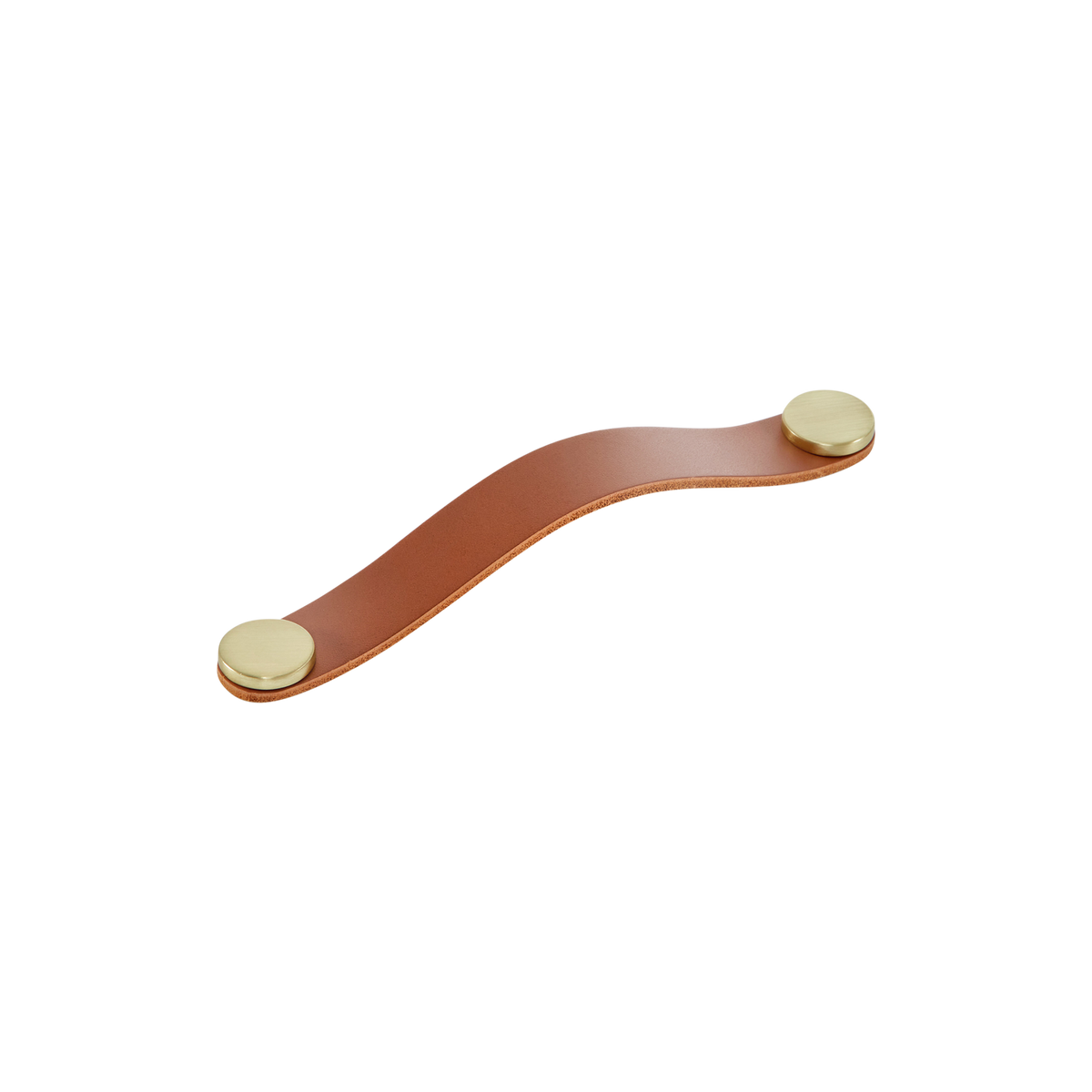 Momo Flexa Leather D Handle 160mm in Light Tan with Brass Buttons