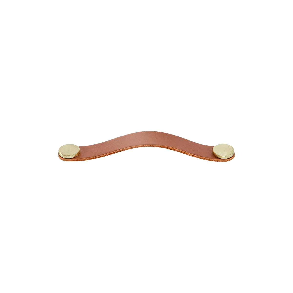 Momo Flexa Leather D Handle 160mm in Light Tan with Brass Buttons - view 2