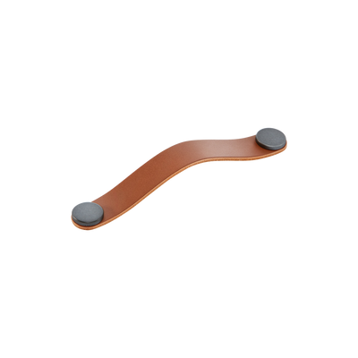 Momo Flexa Leather D Handle 160mm in Light Tan with Pewter Buttons