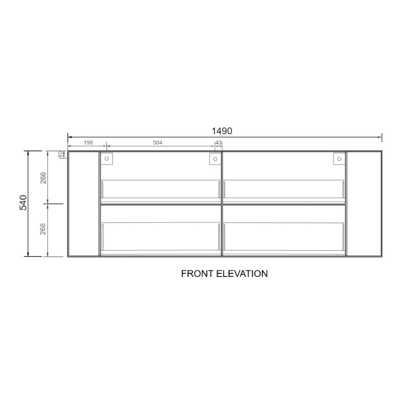 Fifth Avenue Hudson Curved Wall Hung Vanity