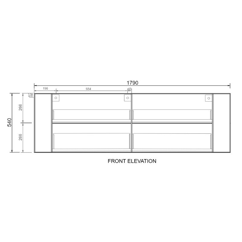 Fifth Avenue Hudson Curved Wall Hung Vanity