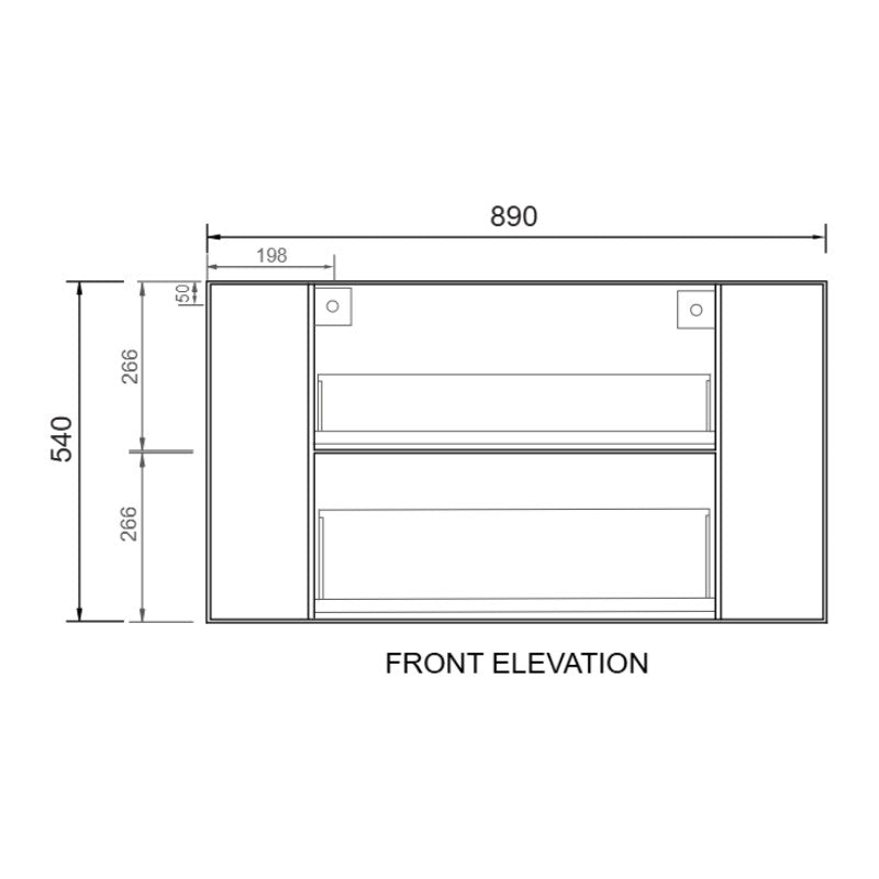 Fifth Avenue Hudson Curved Wall Hung Vanity