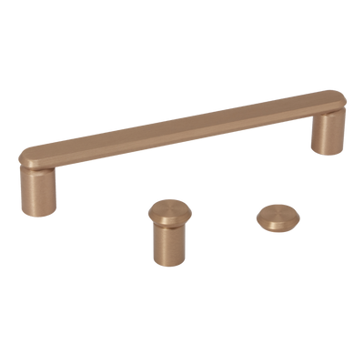 Momo Fase Shower D Handle 160mm and Knob Kit in Brushed Dark Brass