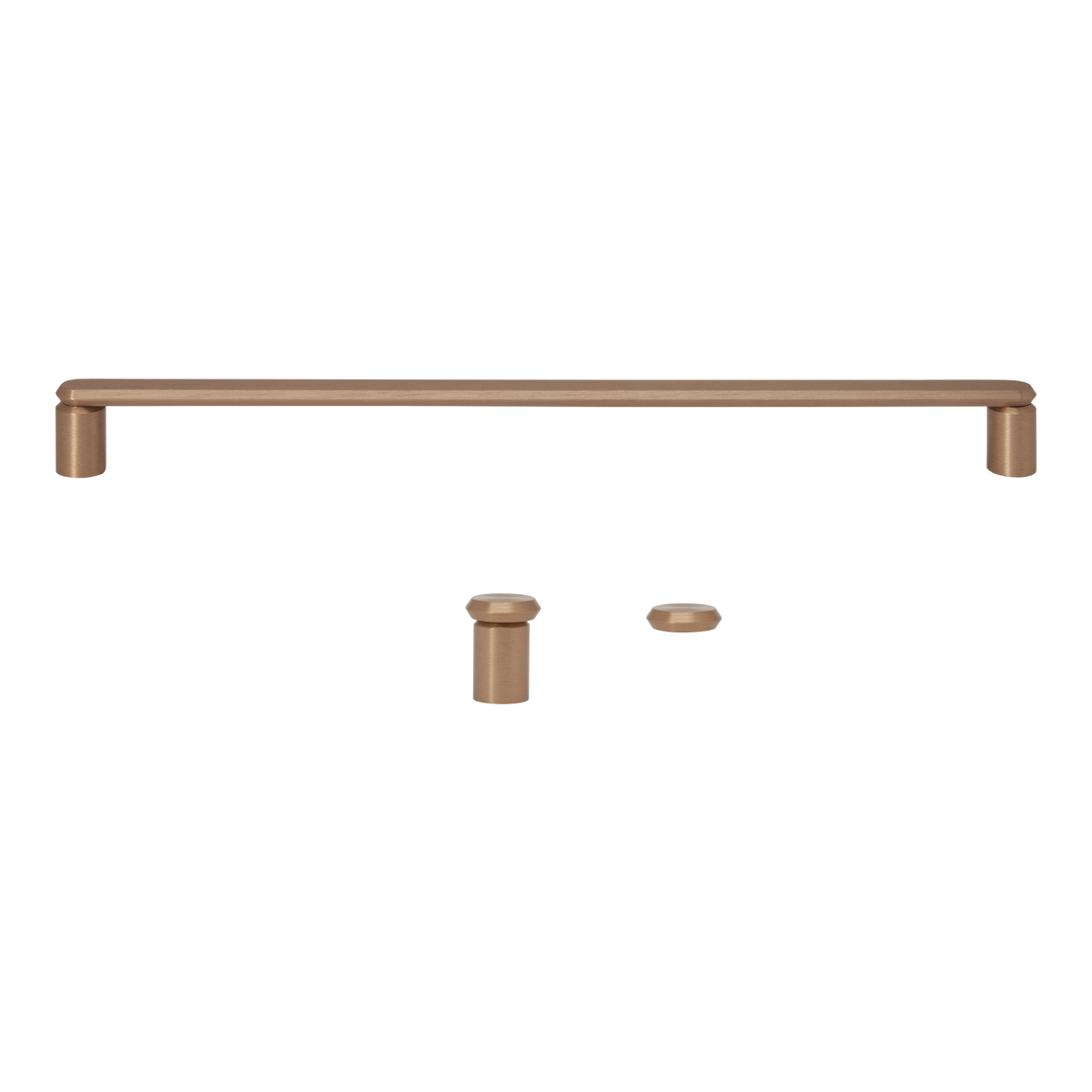 Momo Fase Shower D Handle 320mm and Knob Kit in Brushed Dark Brass - view 2