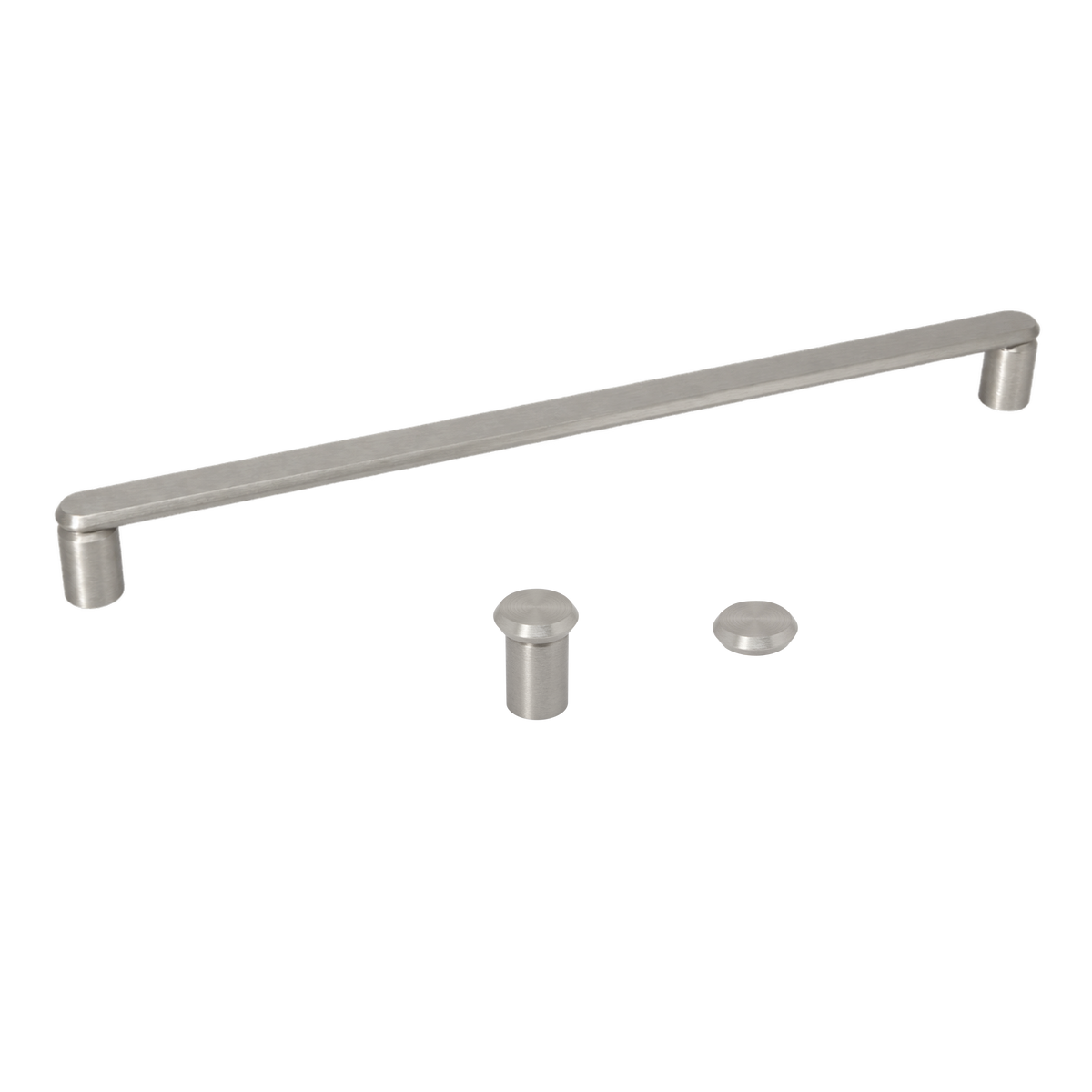 Momo Fase Shower D Handle 320mm and Knob Kit in Dull Brushed Nickel