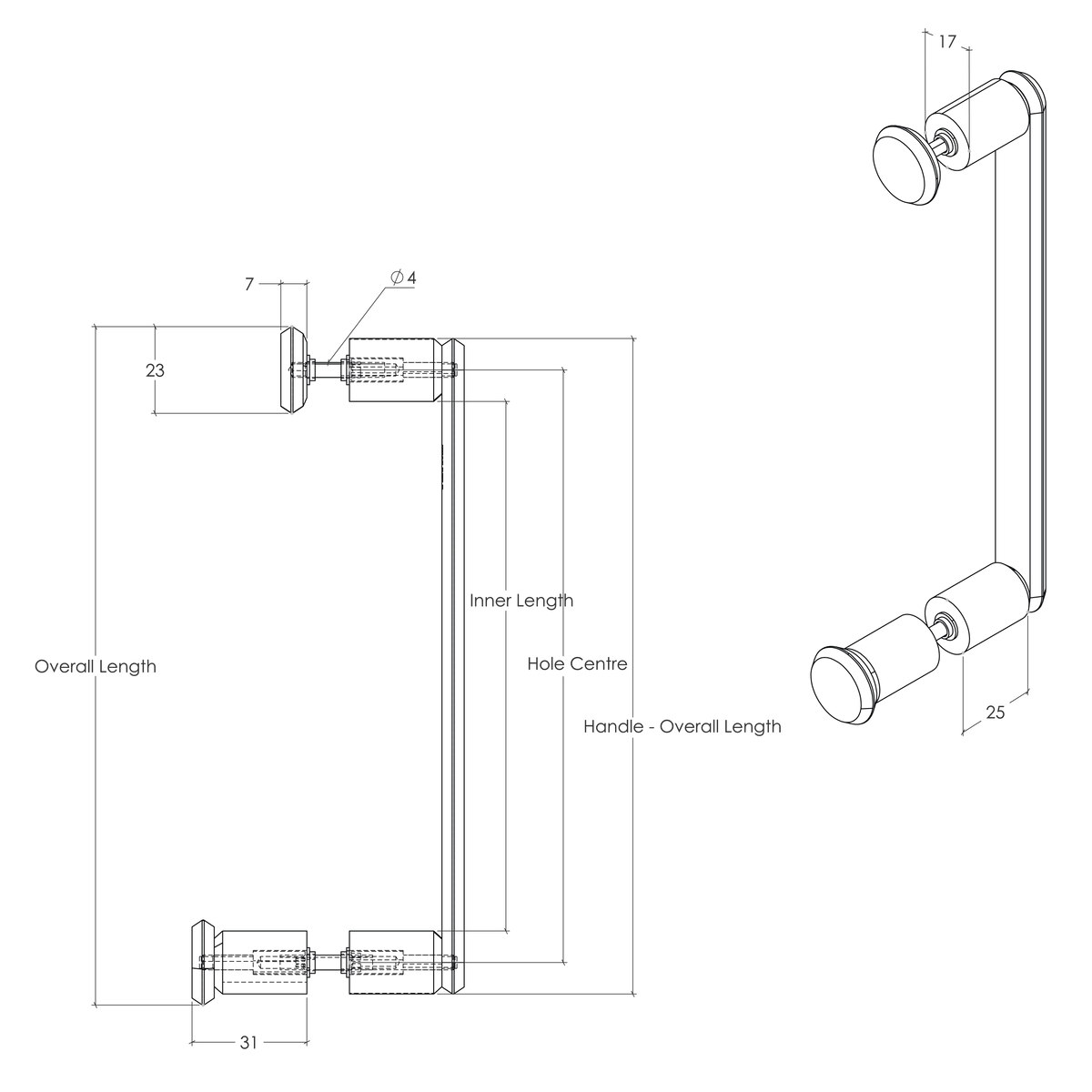 Momo Fase Shower Kit - Line Drawing