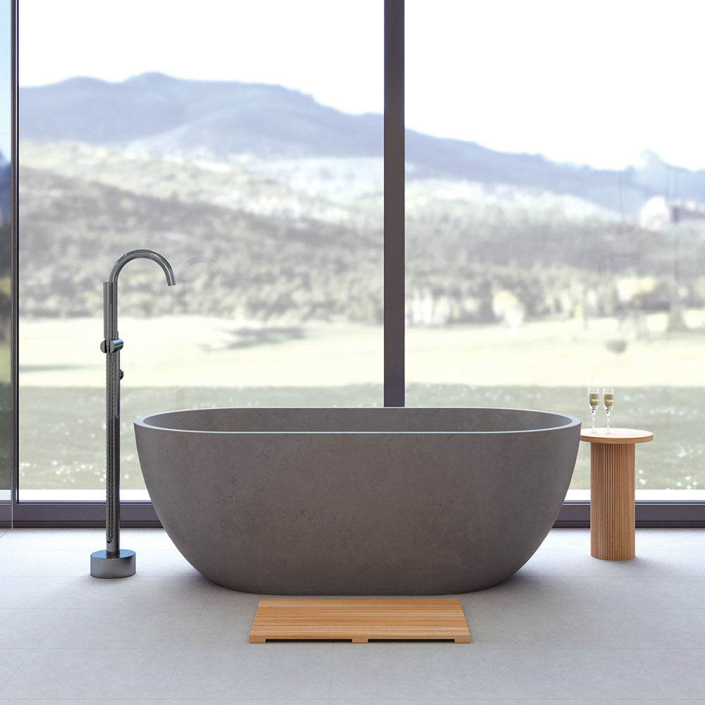 Jada Concrete Bath, Warm Grey