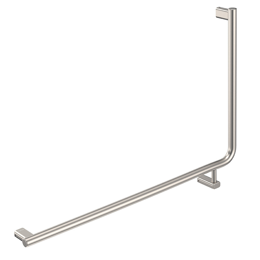 Fienza 90° Care Slimline Left-Hand Grab Rail Brushed Nickel
