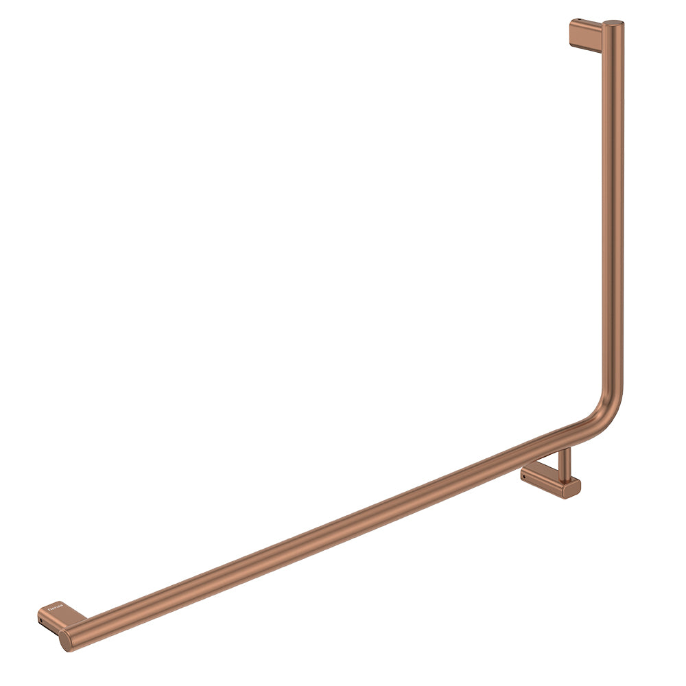 Fienza 90° Care Slimline Left-Hand Grab Rail Brushed Copper