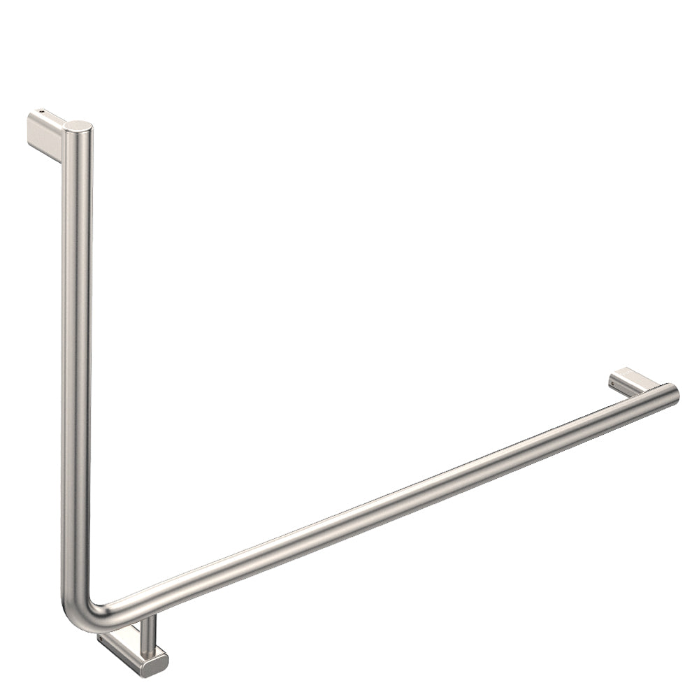 Fienza 90° Care Slimline Right-Hand Grab Rail Brushed Nickel