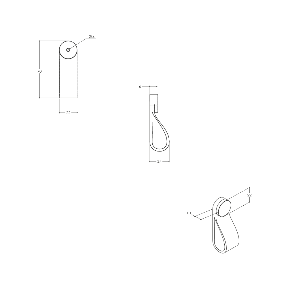 Momo Flexa Leather Pull - Line Drawing
