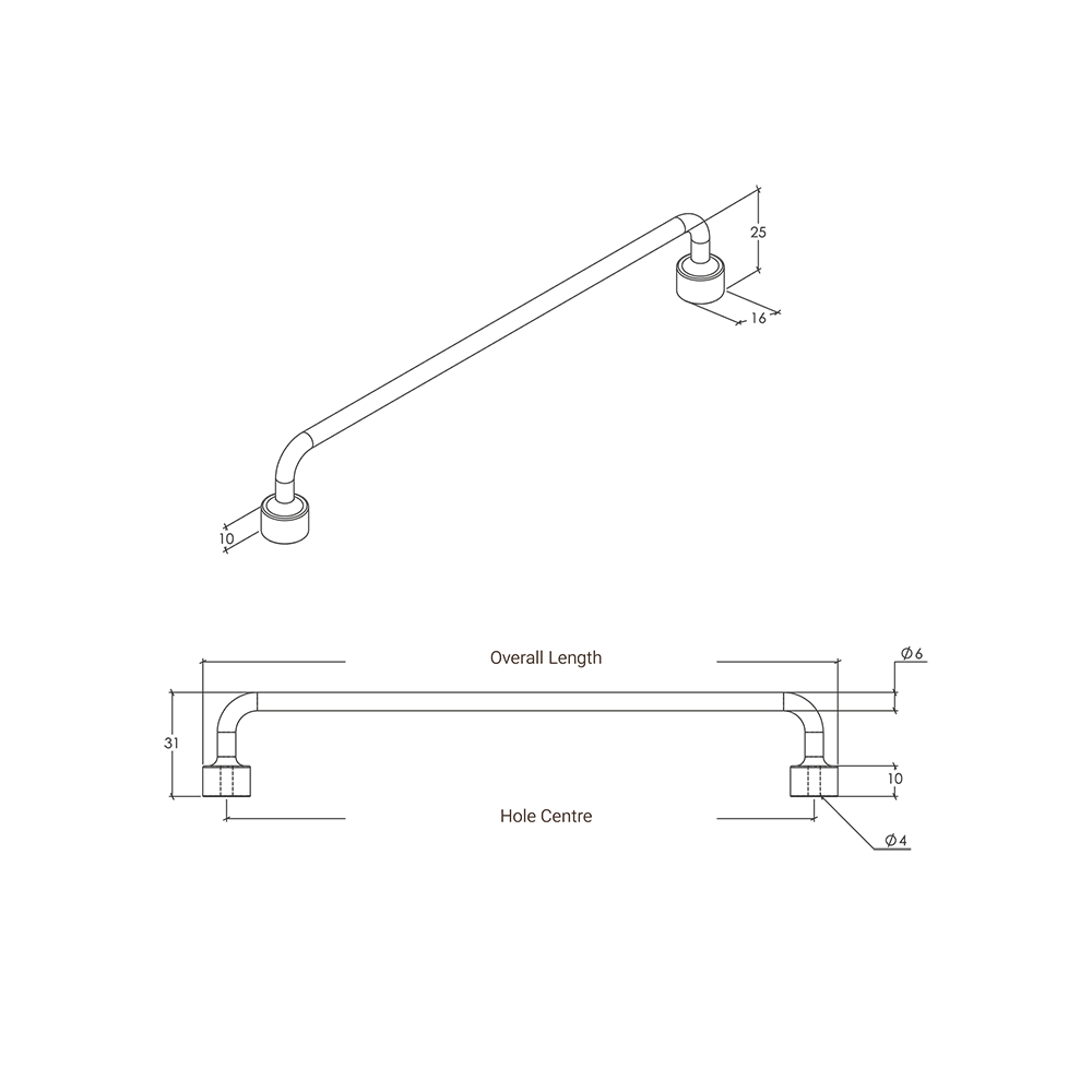 Momo Floid D Handle - Line Drawing