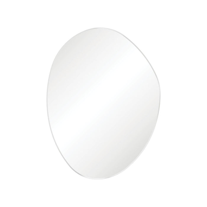 Pebble Matte White Asymmetrical Framed Mirror