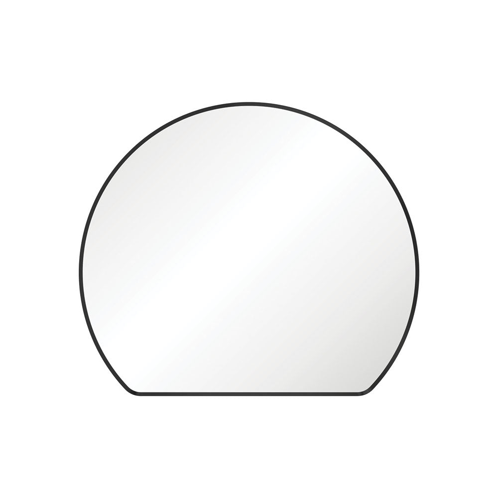 Sunrise Matte Black Round Framed Mirror