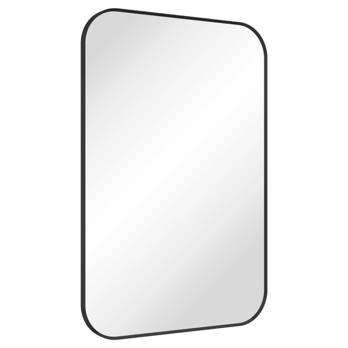 Tono Matte Black Soft Square Framed Mirror, 600 x 900mm