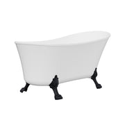 Fienza Clawfoot Freestanding Bath Gloss White 1500mm Black Feet