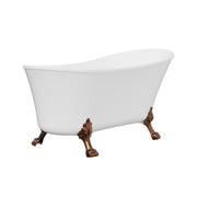 Fienza Clawfoot Freestanding Bath Gloss White 1500mm Brushed Copper Feet