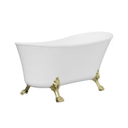 Fienza Clawfoot Freestanding Bath Gloss White 1500mm Urban Brass Feet