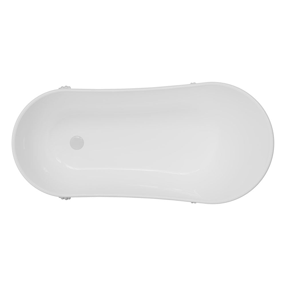 Fienza Clawfoot Freestanding Bath Gloss White 1500mm White Feet