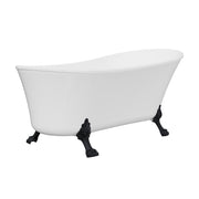 Fienza Clawfoot Freestanding Bath Gloss White 1700mm Black Feet