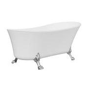 Fienza Clawfoot Freestanding Bath Gloss White 1700mm Brushed Nickel Feet