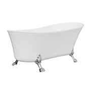 Fienza Clawfoot Freestanding Bath Gloss White 1700mm Chrome Feet