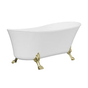 Fienza Clawfoot Freestanding Bath Gloss White 1700mm Urban Brass Feet