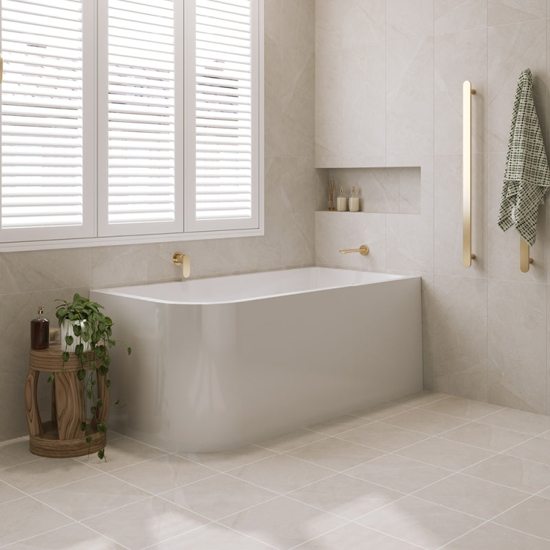 Fienza Hustle Left-Hand Multi-Fit Acrylic Bath with Overflow 1500mm