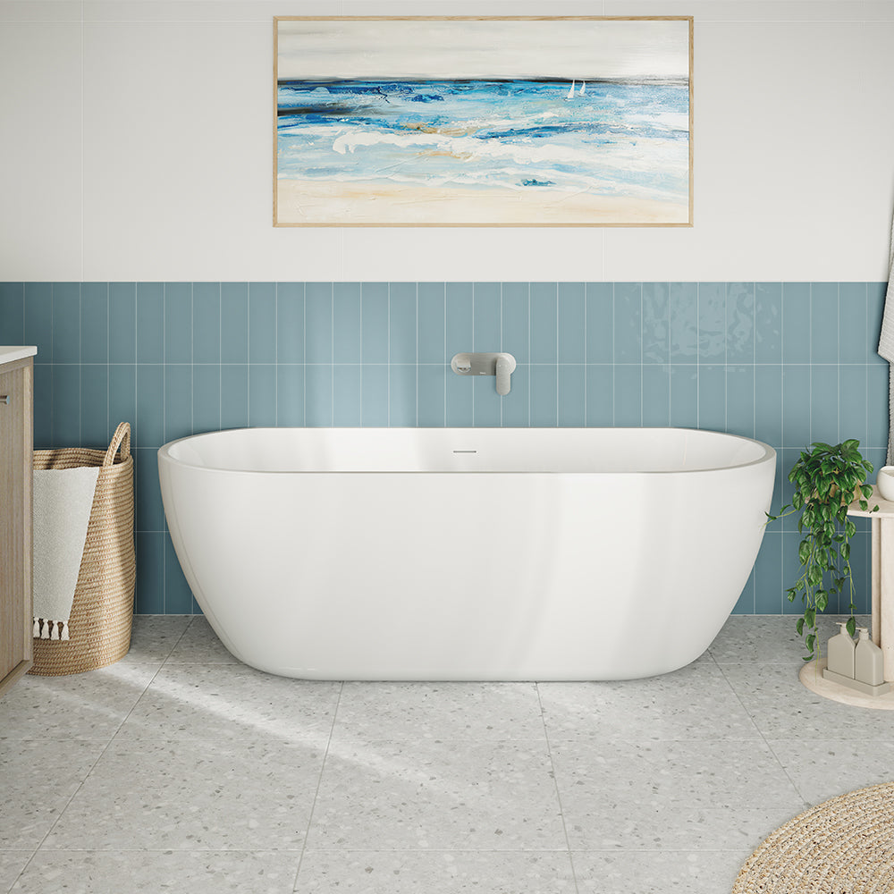 Fienza Dalia Back To Wall Bath Gloss White 1500mm