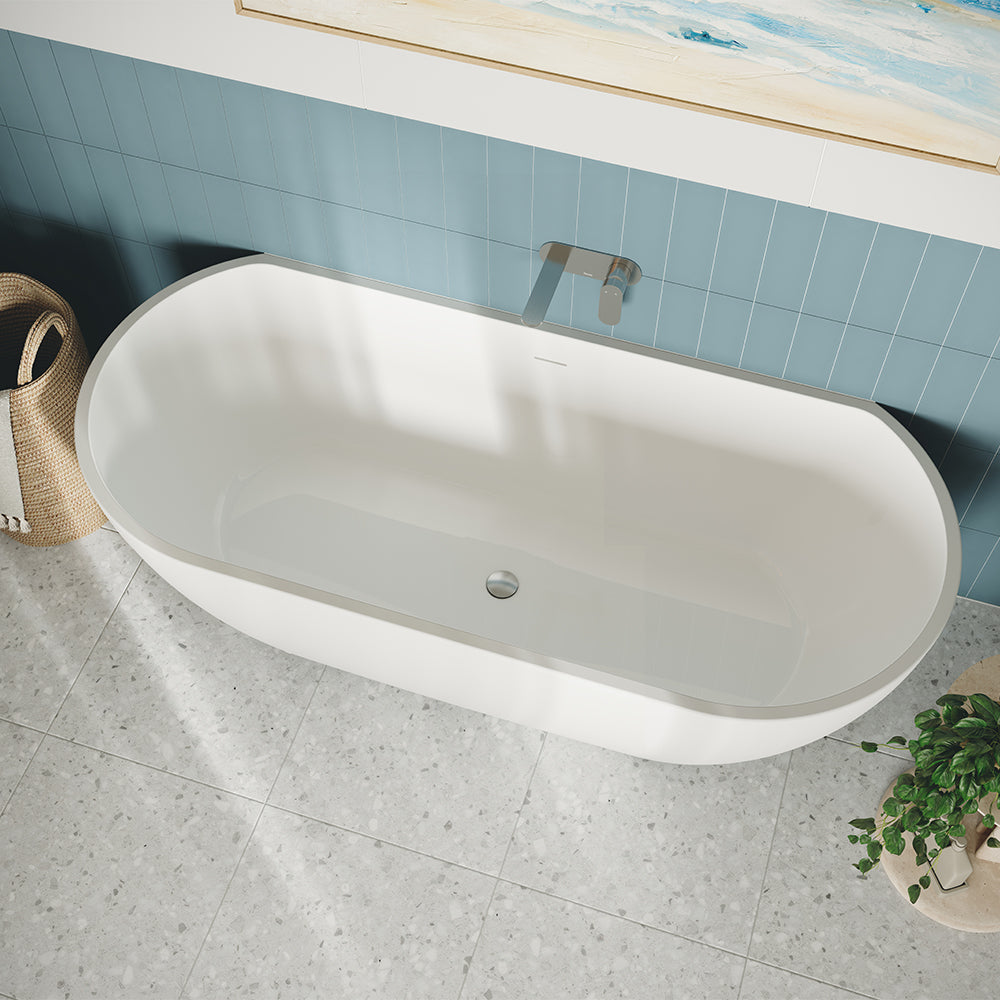 Fienza Dalia Back To Wall Bath Gloss White 1500mm