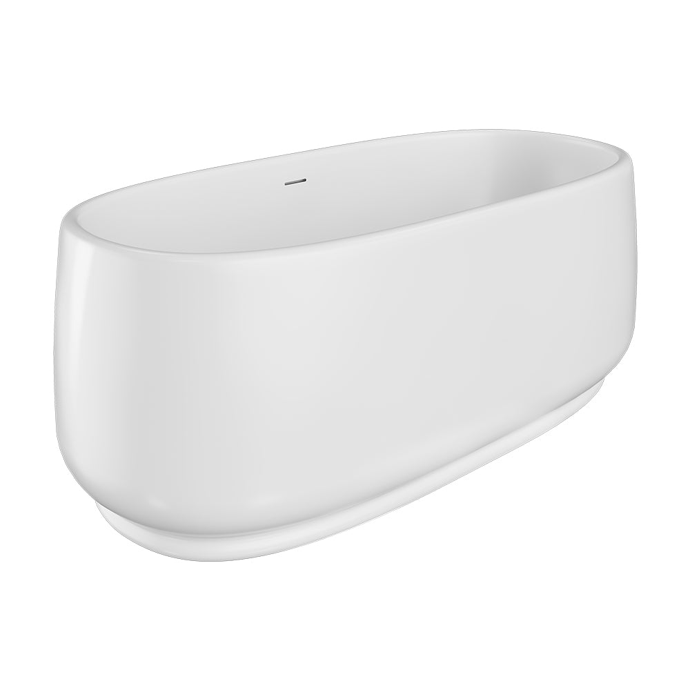 Fienza Eden Freestanding Acrylic Bath 1550mm Gloss White with overflow