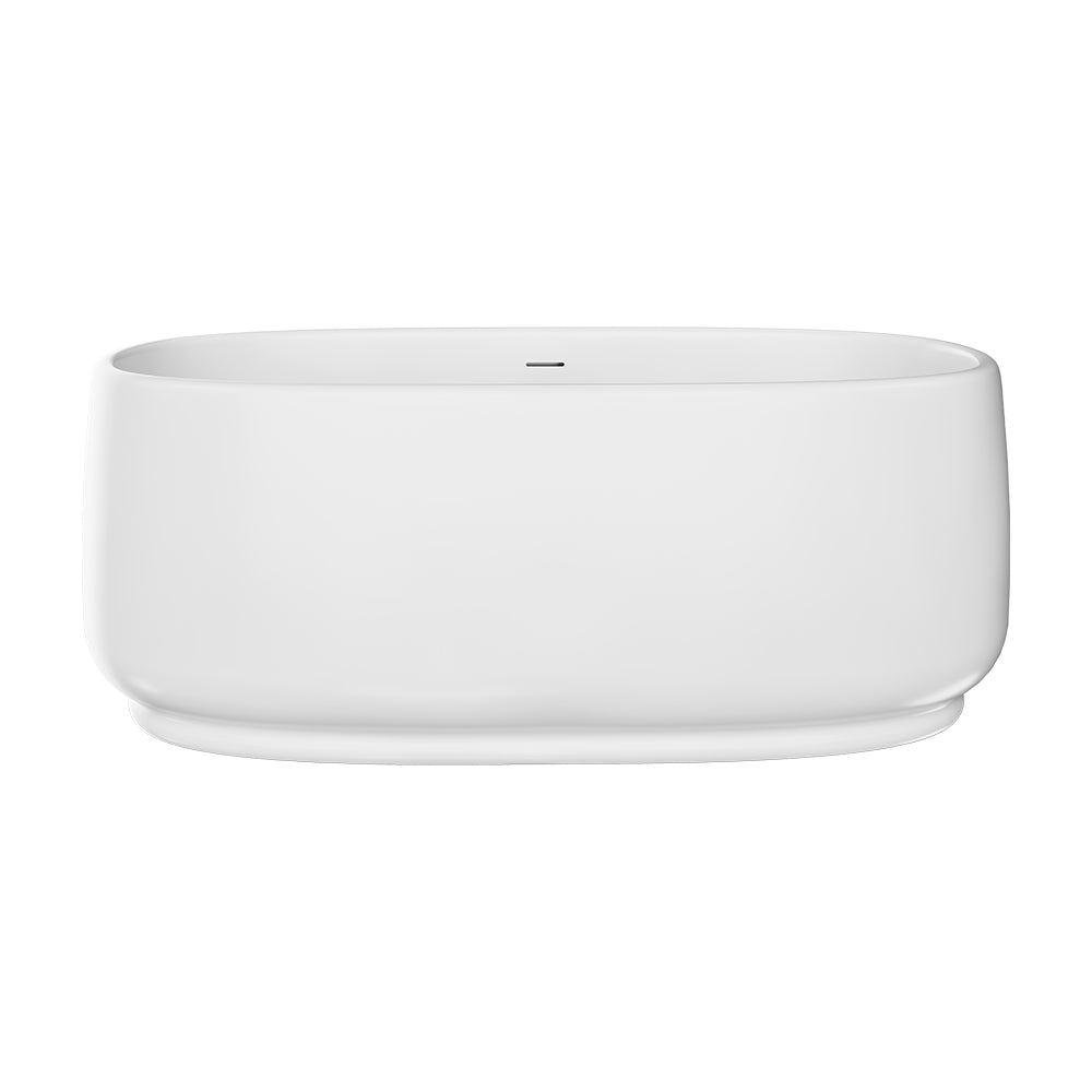 Fienza Eden Freestanding Acrylic Bath 1550mm Gloss White with overflow